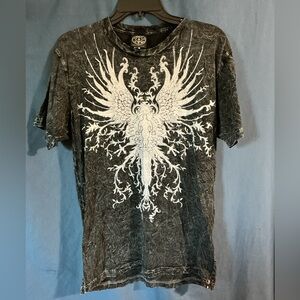 Edgy Black Tee with White Graphic Design